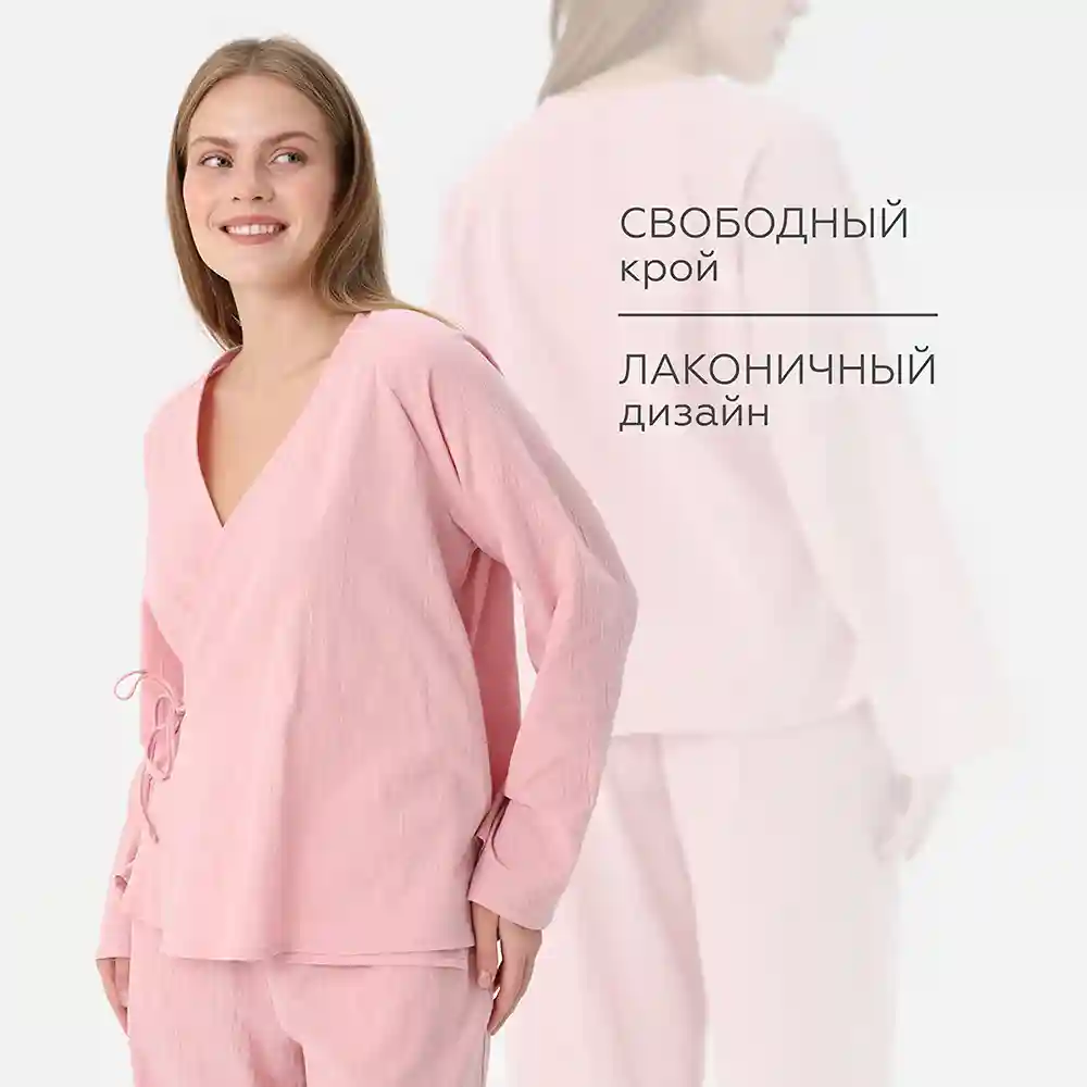 Домашний комплект с блузой на запах 5