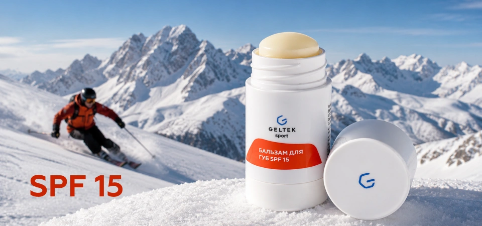 Спортивный бальзам для губ Geltek Sport SPF 15 от обветривания