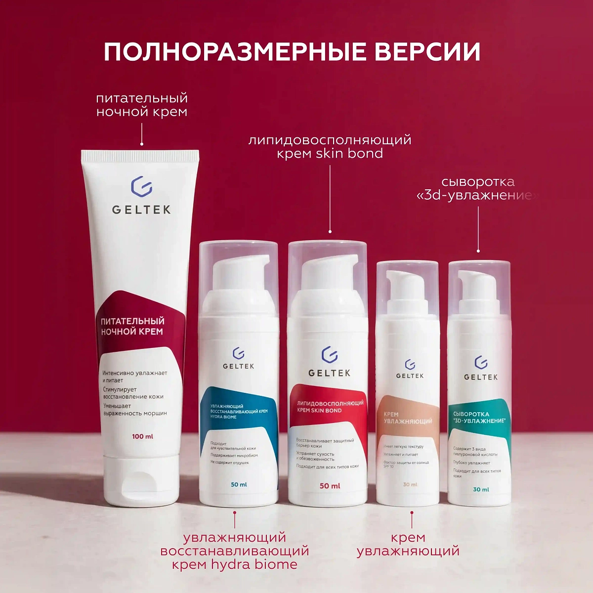 Набор миниатюр уходовой косметики для лица Питание и увлажнение 10