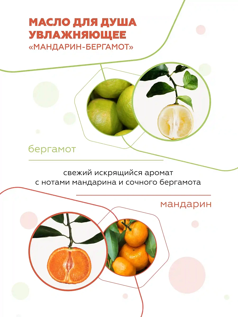 Масло для душа увлажняющее Мандарин-бергамот 5