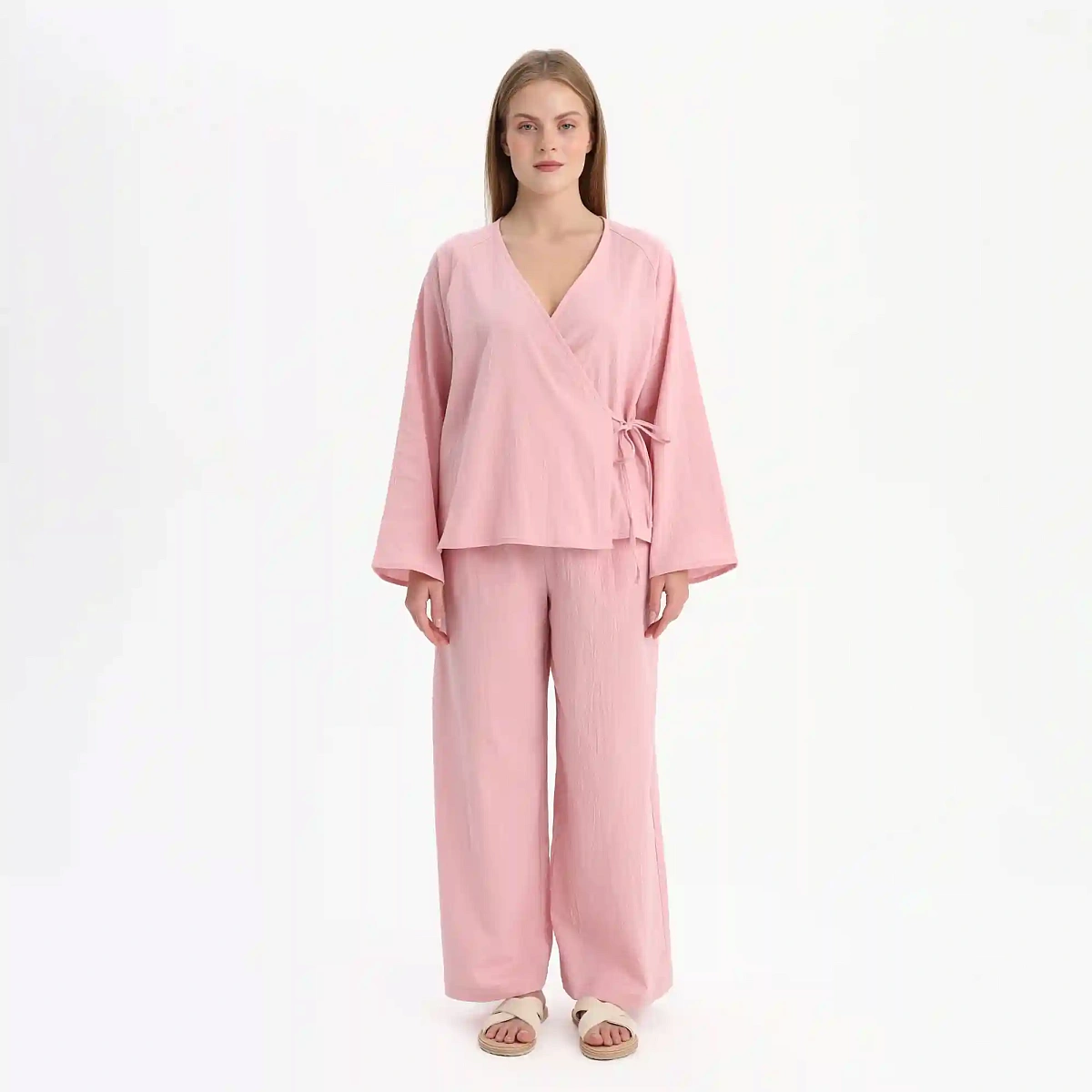 Домашний комплект с блузой на запах